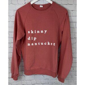 SKINNY DIP NANTUCKET Women’s Size Medium Salmon Crew Sweatshirt Pullover